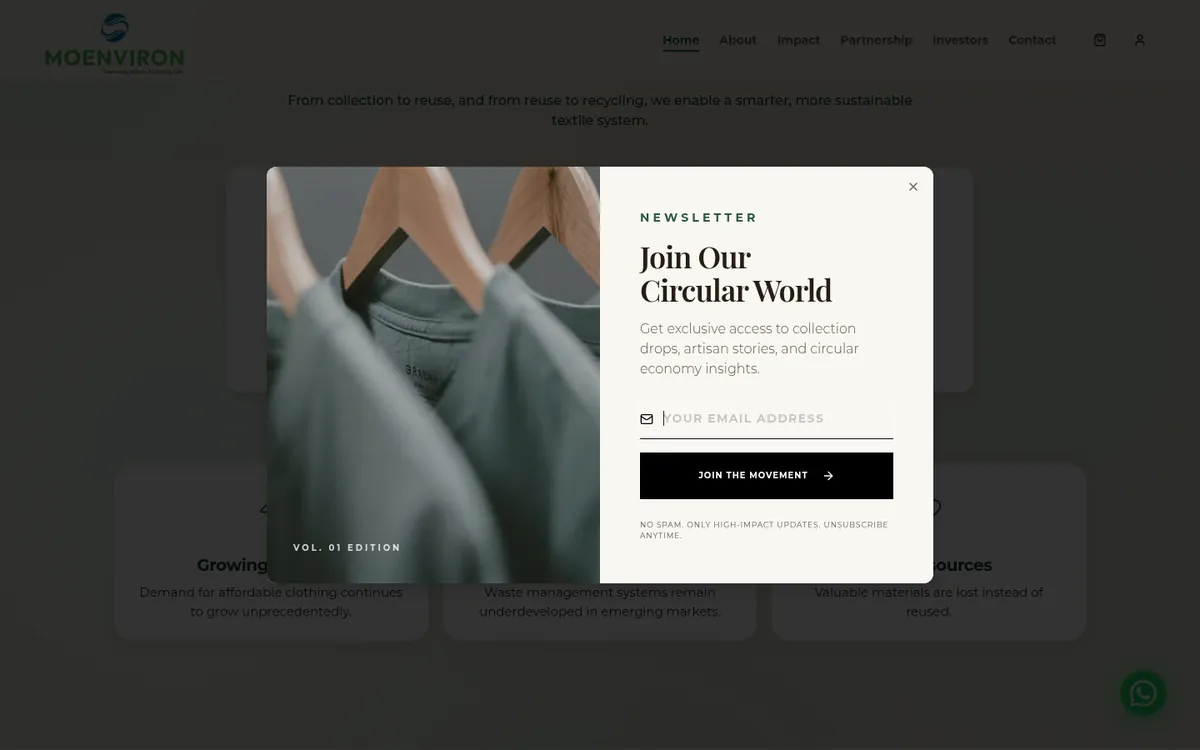 Moenviron sustainable fashion products