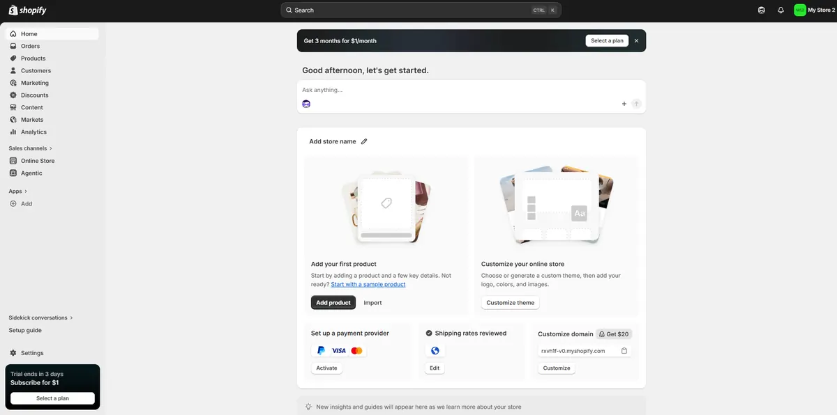 Ecommerce store design on screen