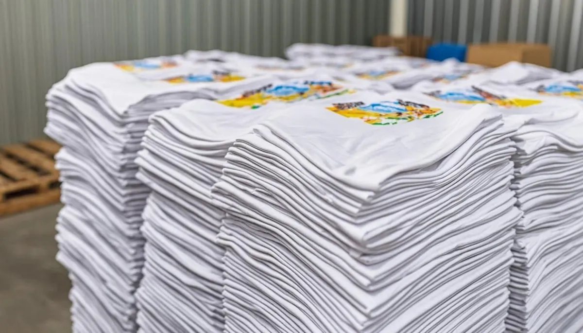 Stack of 500 bulk printed church T-shirts
