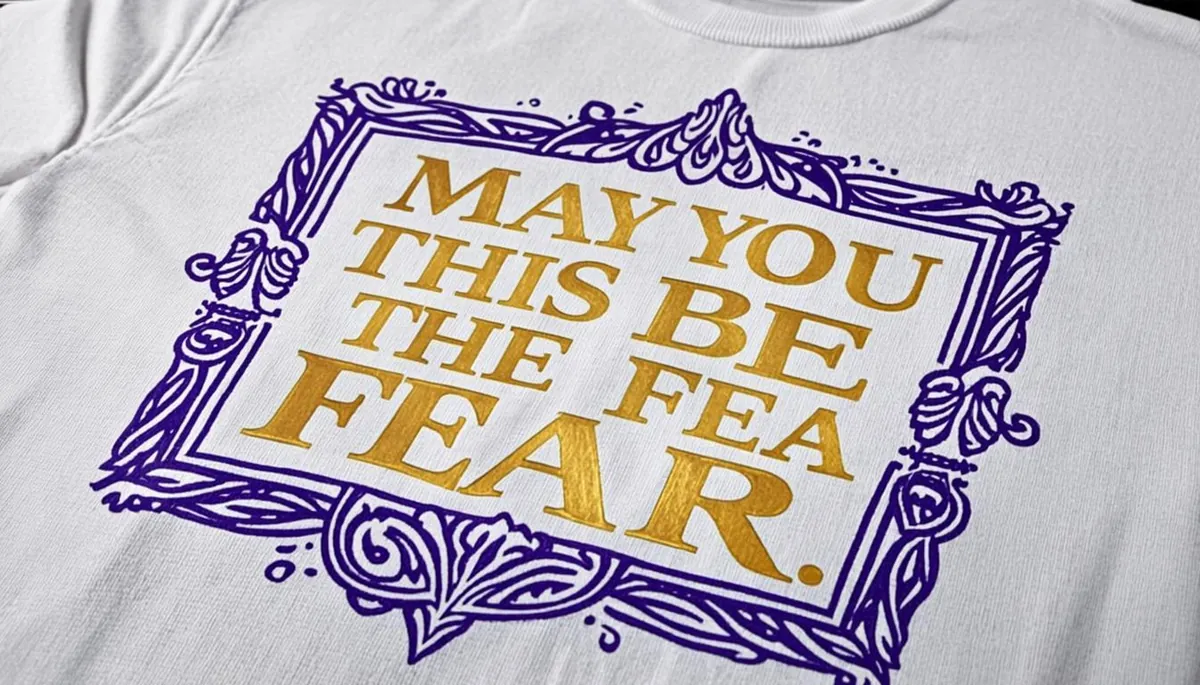 Close-up of church T-shirt DTF print detail